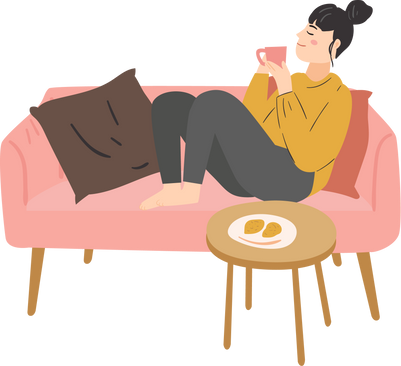 Cartoon Relaxing Woman